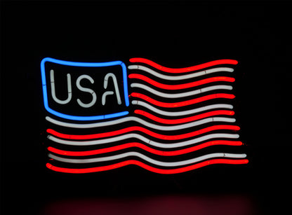 LOCATION ENSEIGNE NEON / USA FLAG