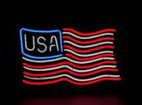 LOCATION ENSEIGNE NEON / USA FLAG